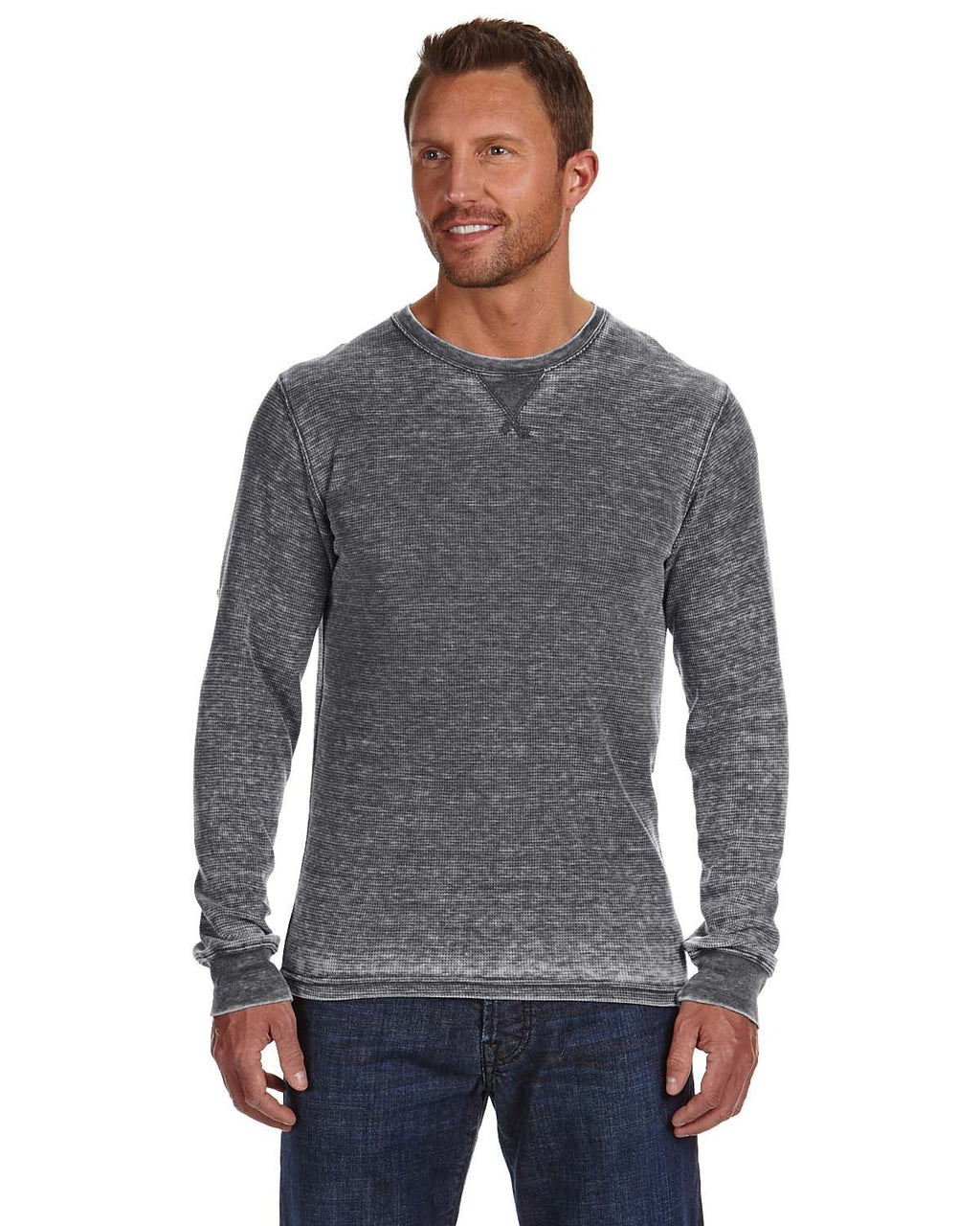 Mens Vintage Zen Thermal Long-Sleeve T-Shirt - cEMENT - S(D0102H78332)