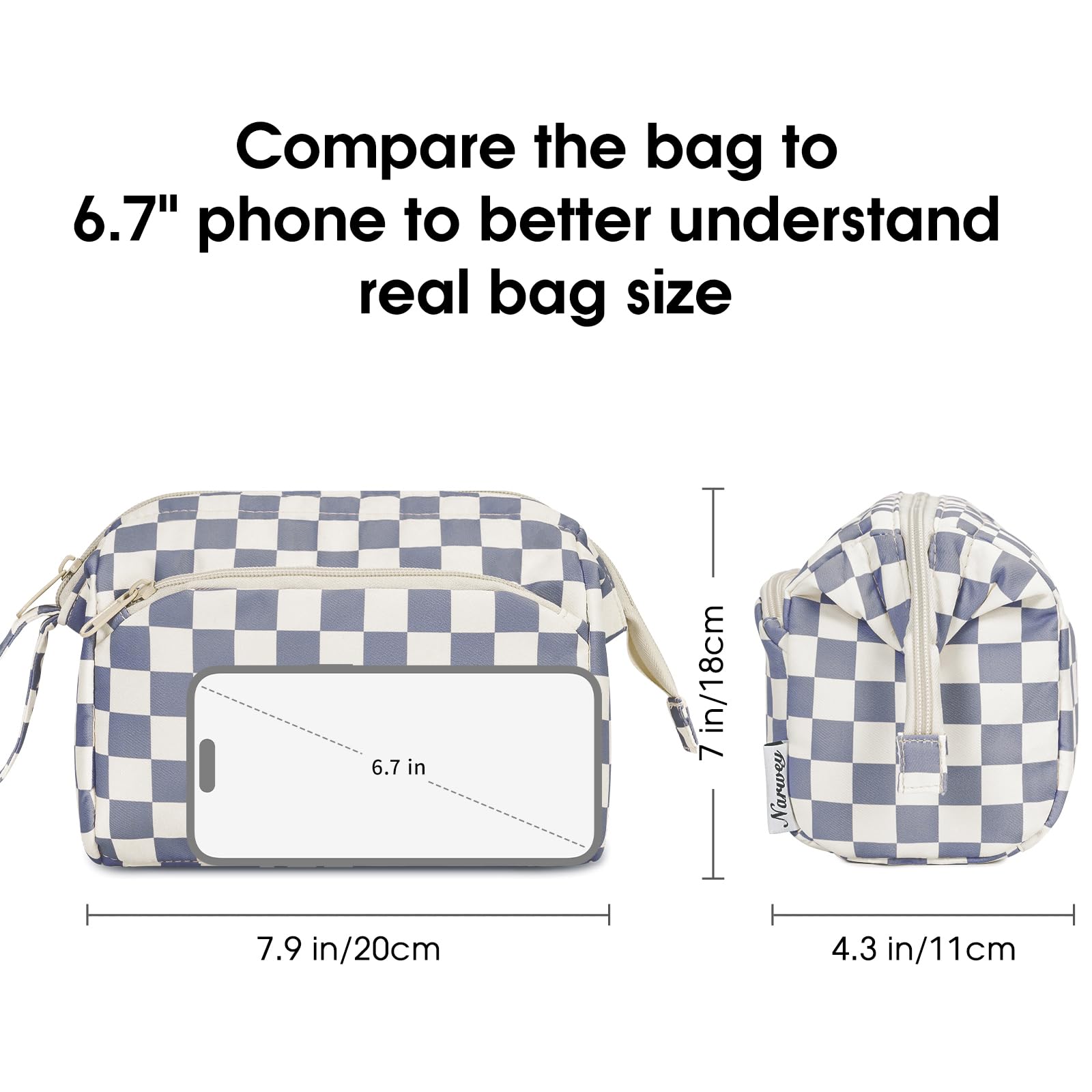 Narwey Large Women Makeup Bag Wide-open Make up Bag Travel Cosmetic Organizer Toiletry Bag for Cosmetics Toiletries Accessories