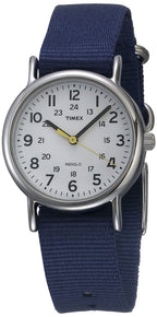 Timex Women's TW2U29900 Weekender 31 Blue/White Fabric Slip-Thru Strap Watch( TW2U29900)