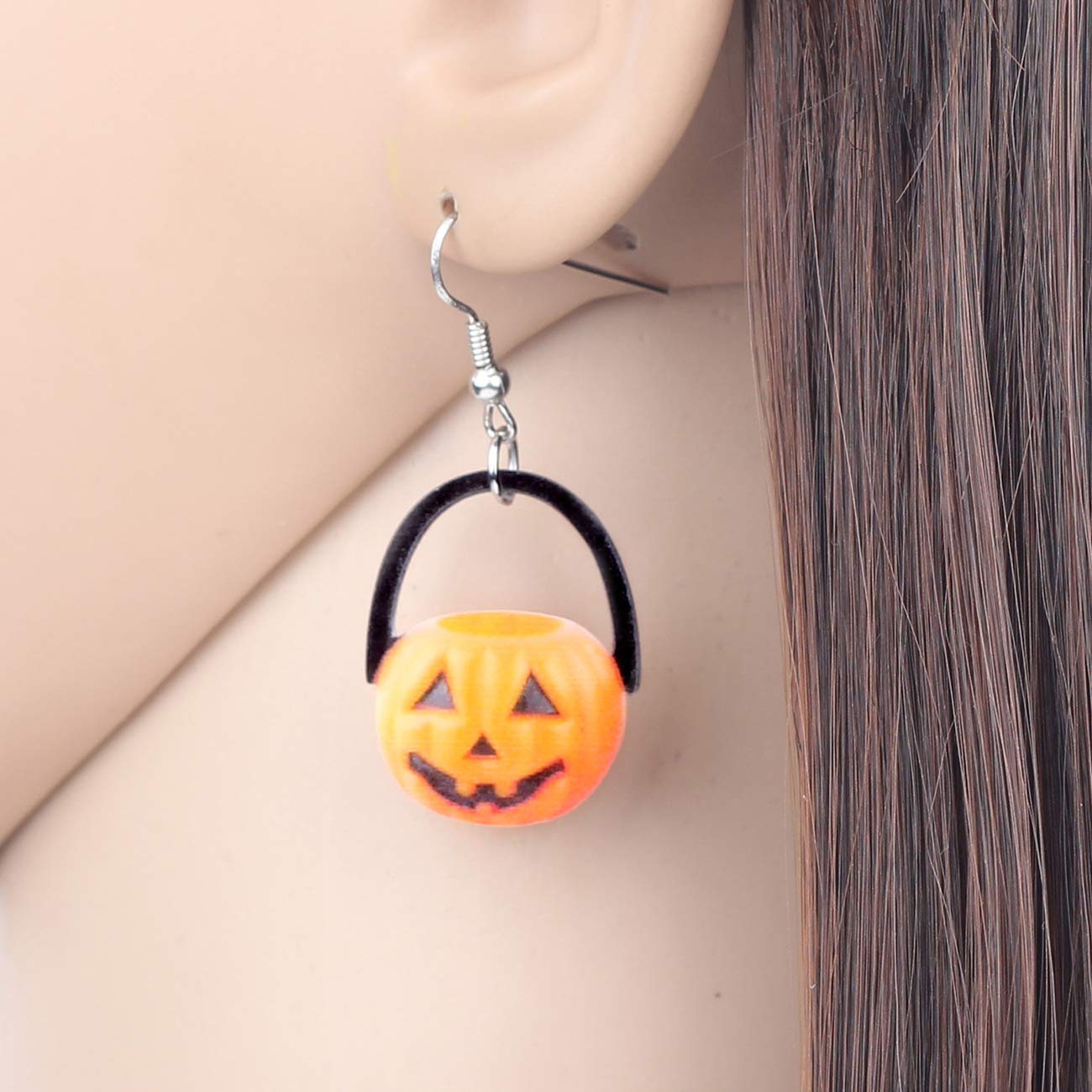 NEWEI Cute Acrylic Halloween Witch Pumpkin Earrings Big Long Dangle Drop For Women Festival Jewelry Gifts Charm