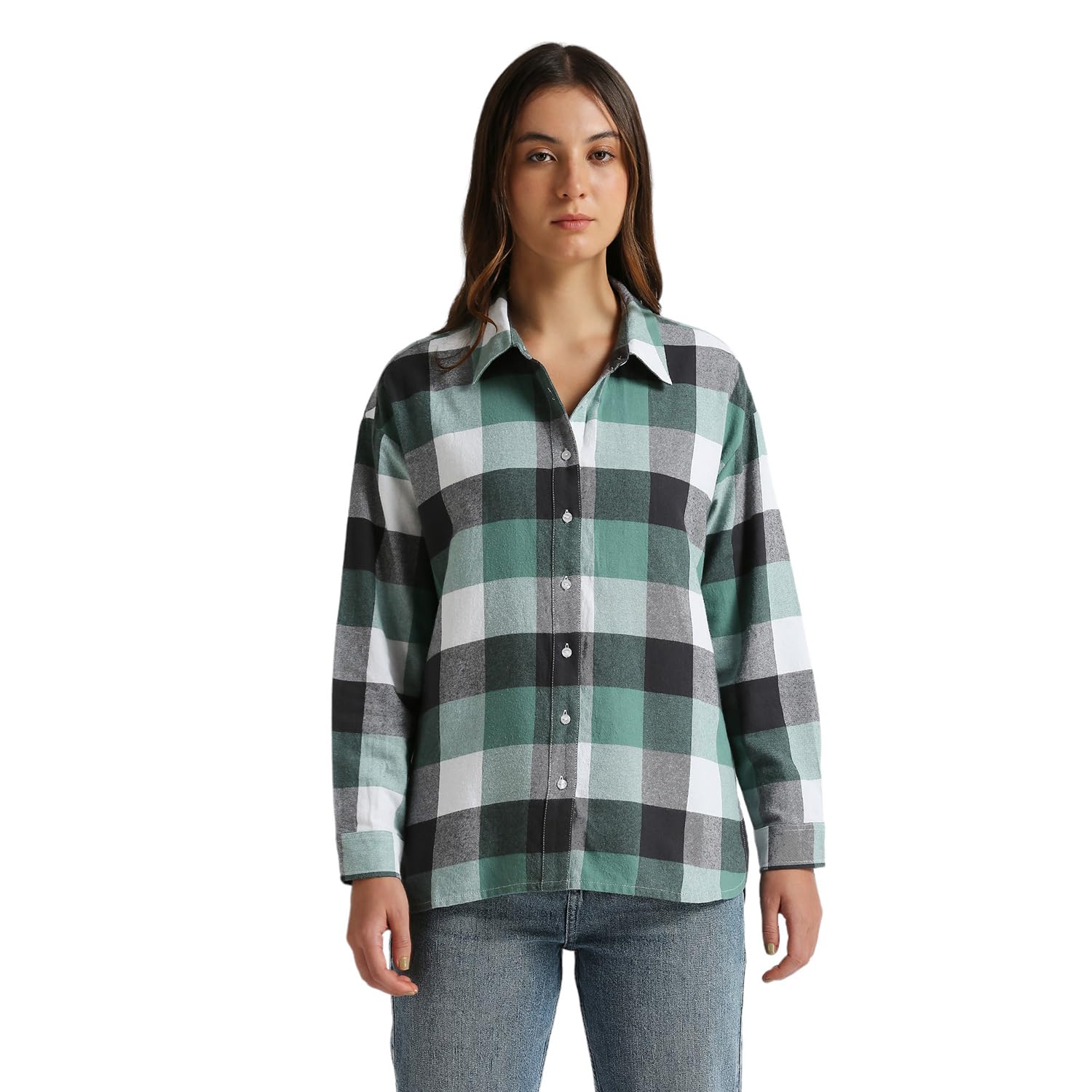 Pepe Jeans WomenS Oversized Fit Shirt (Pl305066_Green