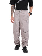 The Indian Garage Co Mens Mid-Rise Stretchable Baggy Parachute Trousers Pants