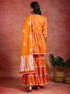 Libas WomenS Cotton Kurta Set (35233_Orange