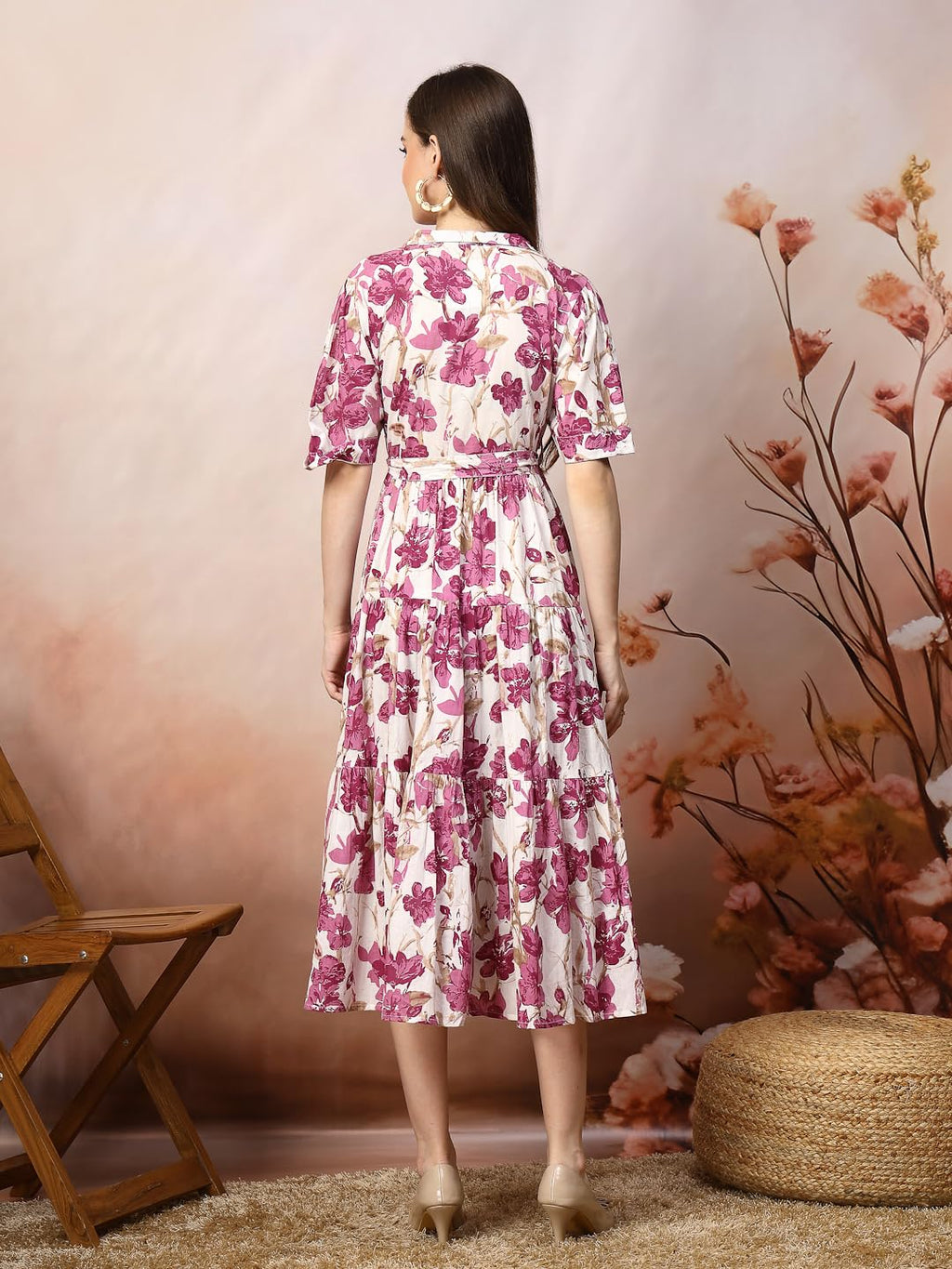 Stylum WomenS Floral Printed Cotton Flared Dress