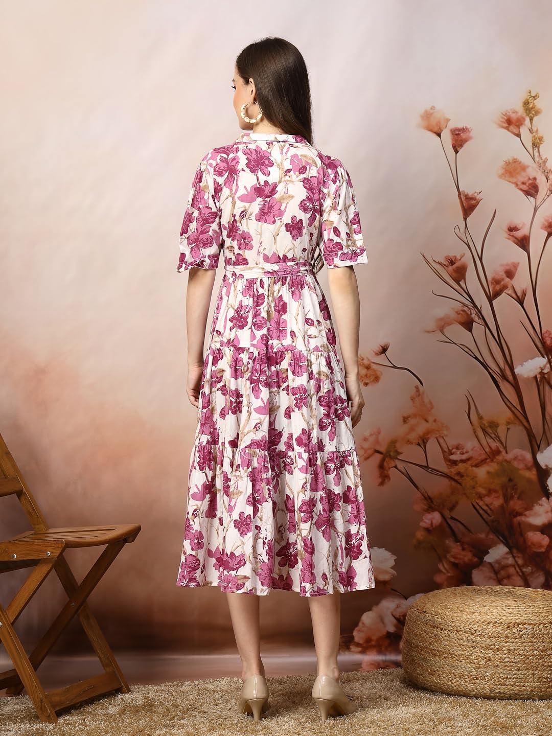 Stylum WomenS Floral Printed Cotton Flared Dress