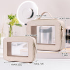 Pinkmik Clear Makeup Bag Transparent Travel Case for Cosmetics and Toiletries Women's Brush Bag and Clear Car Bag with Zipper