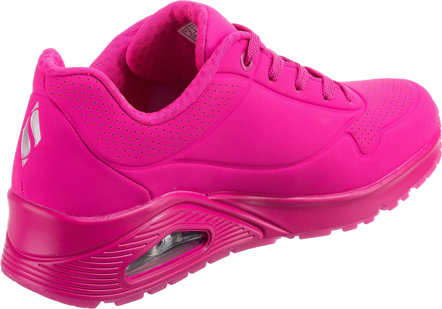 Skechers womens Skecher Street Women's Uno - Night Shades Sneaker, Pink Hot Pink Durabuck Htpk, 7.5 US