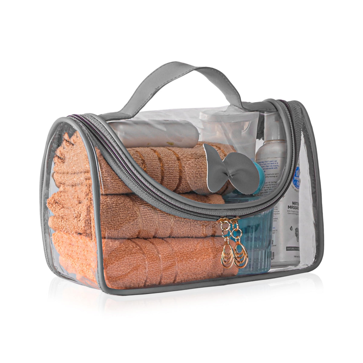 Heart Home Pvc Waterproof Toiletry Kit Organizer For Women With Handle | Multipurpose Cosmetic/Makeup Kit  Ideal For Travel, Ba 1