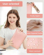 Narwey Small Makeup Bag for Purse Vegan Leather Travel Makeup Pouch Cosmetic Bag Zipper Pouch for Women