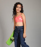 Kyda Kids Girls Antibacterial Printed Cotton Non Padded, Beginners Bra For Girls