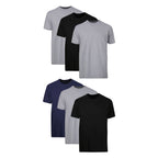 Hanes Mens Cotton, Moisture-wicking Crew Tee Undershirts, Multi-packs, Black/Grey/Blue Assorted - 6 Pack, Medium US