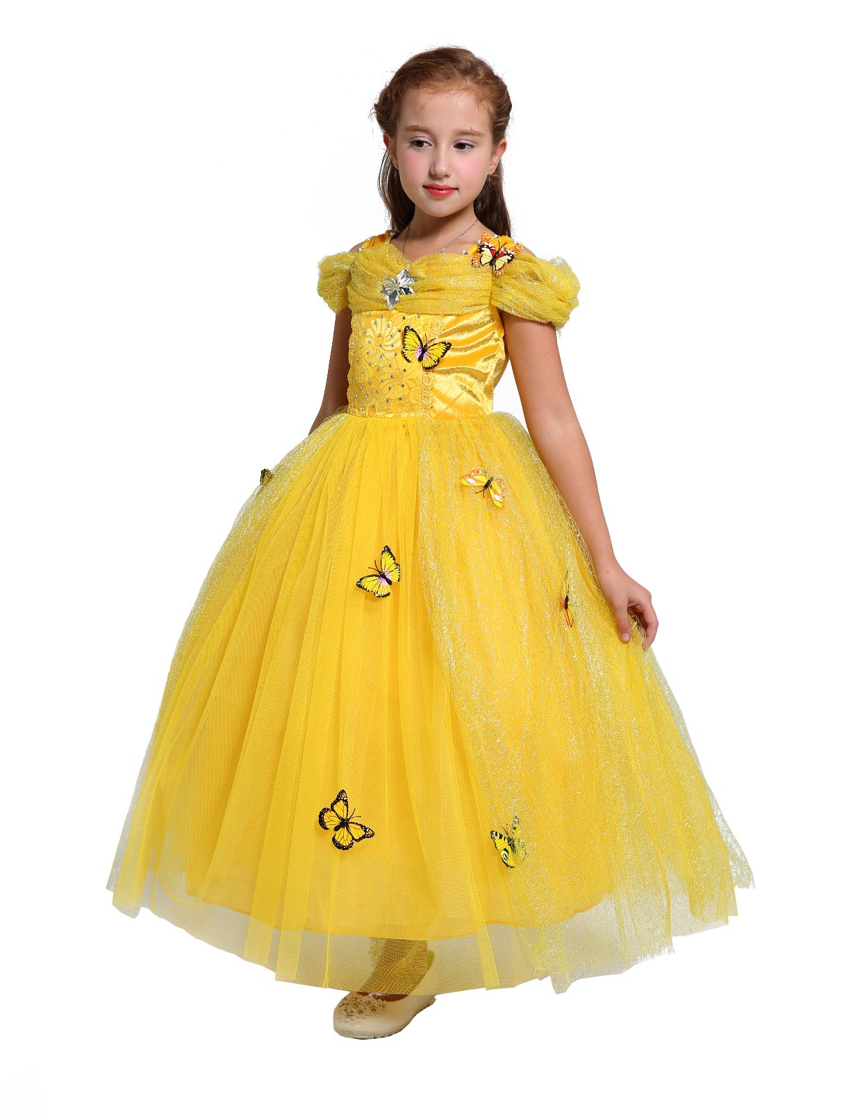 Dressy Daisy Toddler girls Princess Fancy Dress Up costume christmas Halloween Outfit Butterfly Size 4T Yellow