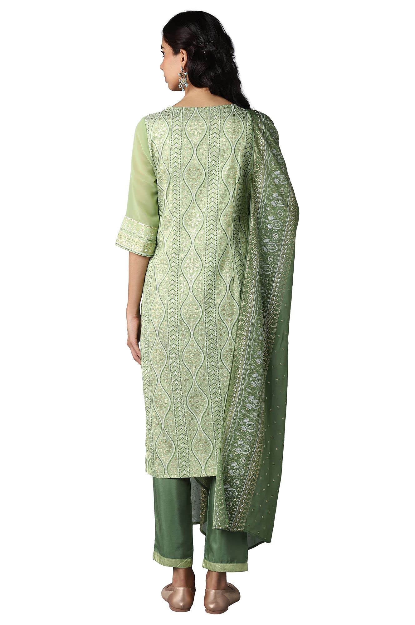 Aurelia Womens Rayon Kurta With Trouser & Dupatta