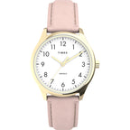 Timex Women's Modern Easy Reader 32mm Watch - Rose Gold-Tone Case White Dial with Pink Genuine Leather Strap