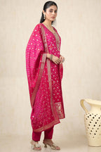 Soch WomenS Organza Salwar Suit Set (Ews5Cd21701_Fuchsia