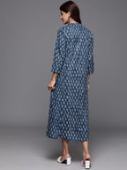 Varanga Women Blue Ethnic Motif Printed A-Line Dress