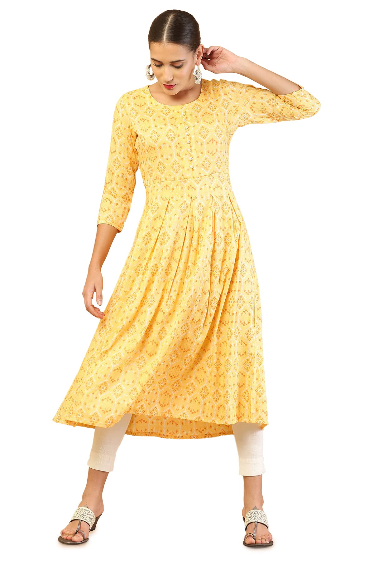 Soch Women Rayon Dress Kurta with Printed Designs