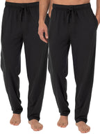 Fruit of the Loom Men's Extended Sizes Jersey Knit Sleep Pant, Black/Black (2-pack), 6X Plus
