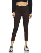 Aurelia WomenS Regular Fit Cotton Jeggings (19Fea60068-600692_Brown_Small_Brown_S)
