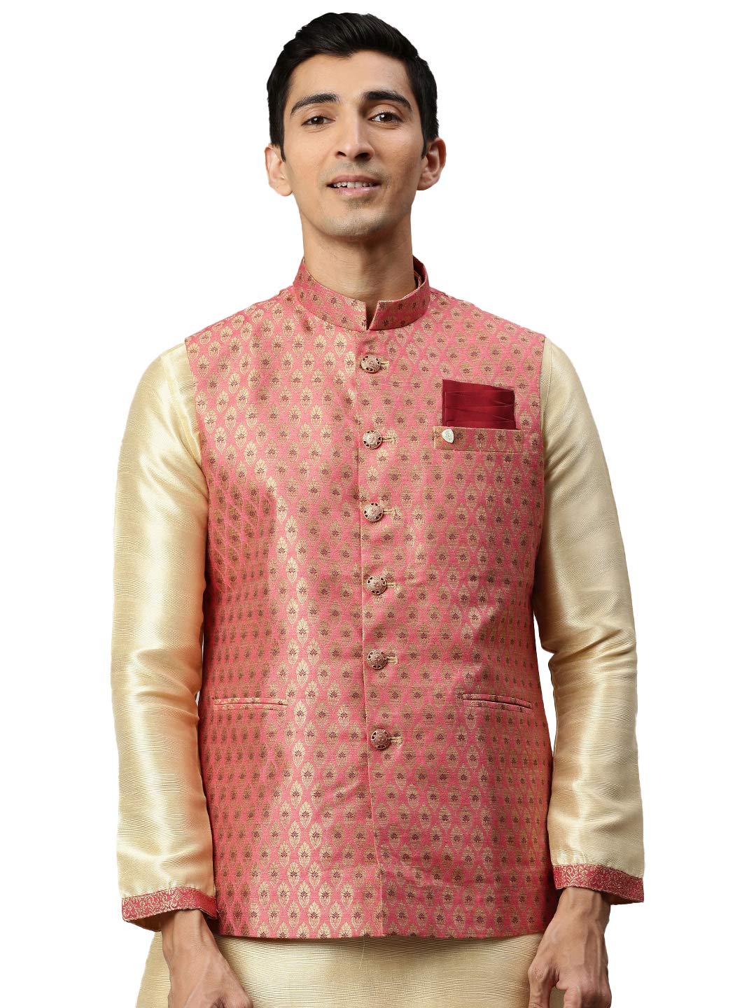 Manyavar Men Traditional Nehru Jacket (Jac180-319-S_Gajari_S)