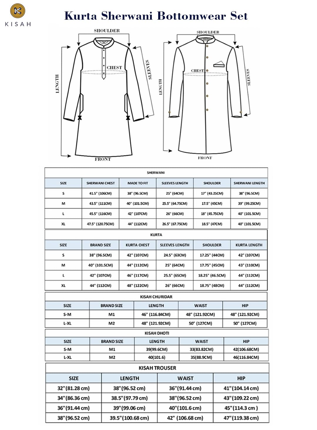 Kisah MenS Grey And Blue Indo-Western Kurta Sherwani Churidar Set Cotton Full Sleaves, Knee Length, Straight, Regular Fit, Mand