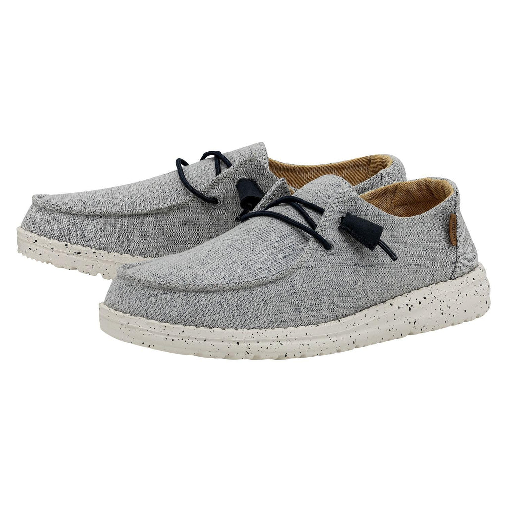 Hey Dude Women's Wendy Chambray White Blue Size 8 | Women's Shoes | Women's Slip On Shoes | Comfortable & Light-Weight