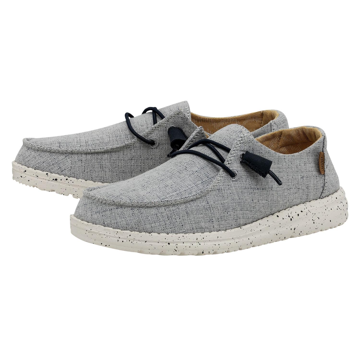 Hey Dude Women's Wendy Chambray White Blue Size 8 | Women's Shoes | Women's Slip On Shoes | Comfortable & Light-Weight