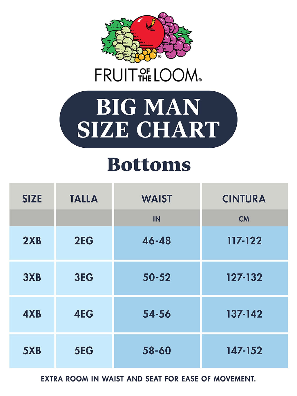 Fruit of the Loom Men's Premium Tag-Free Cotton Underwear (Regular, Big Man-3 Pack-Black/Gray, 5X-Large