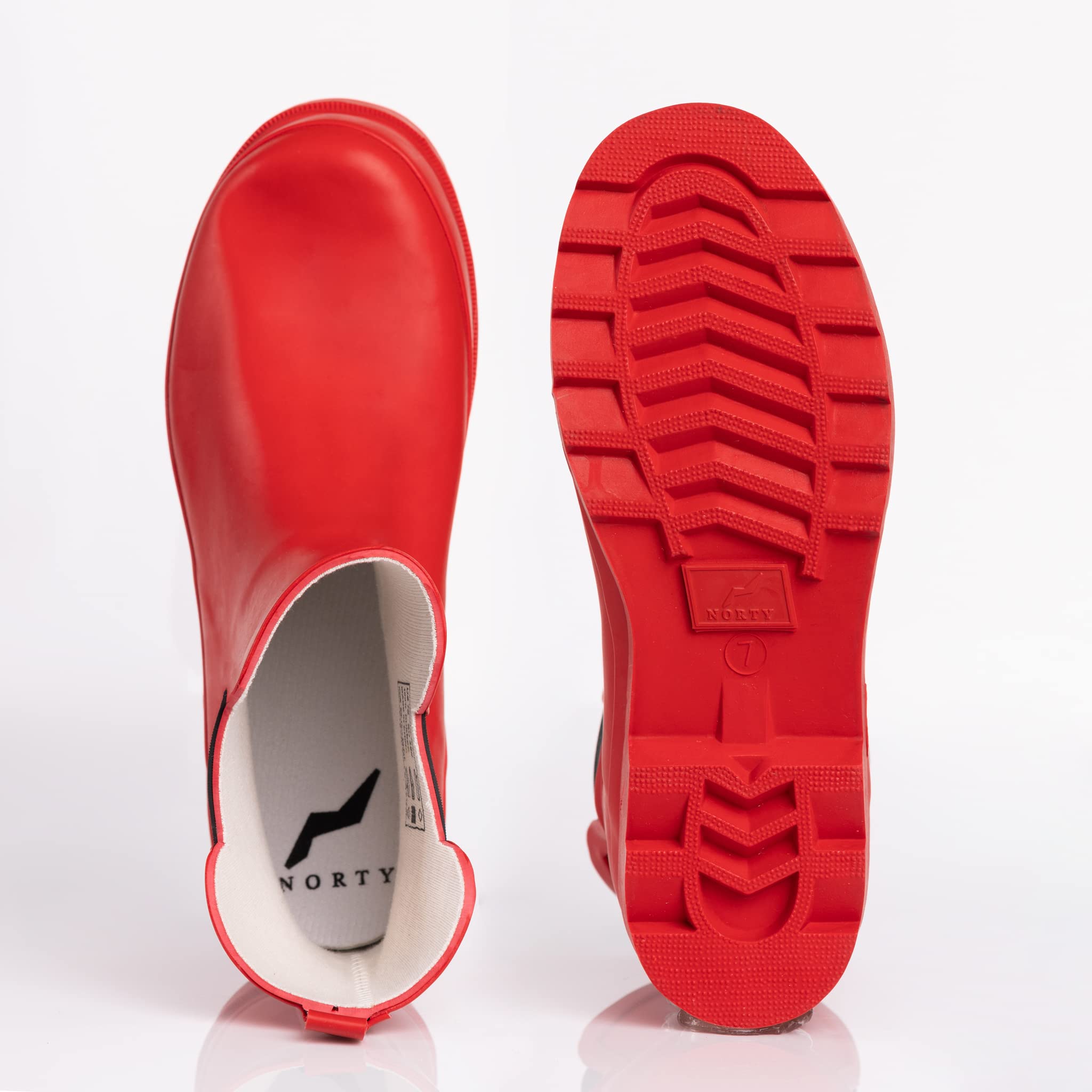 NORTY - Womens Ankle Rain Boots - Ladies Waterproof Winter Spring Garden Boot Matte Red Size 8