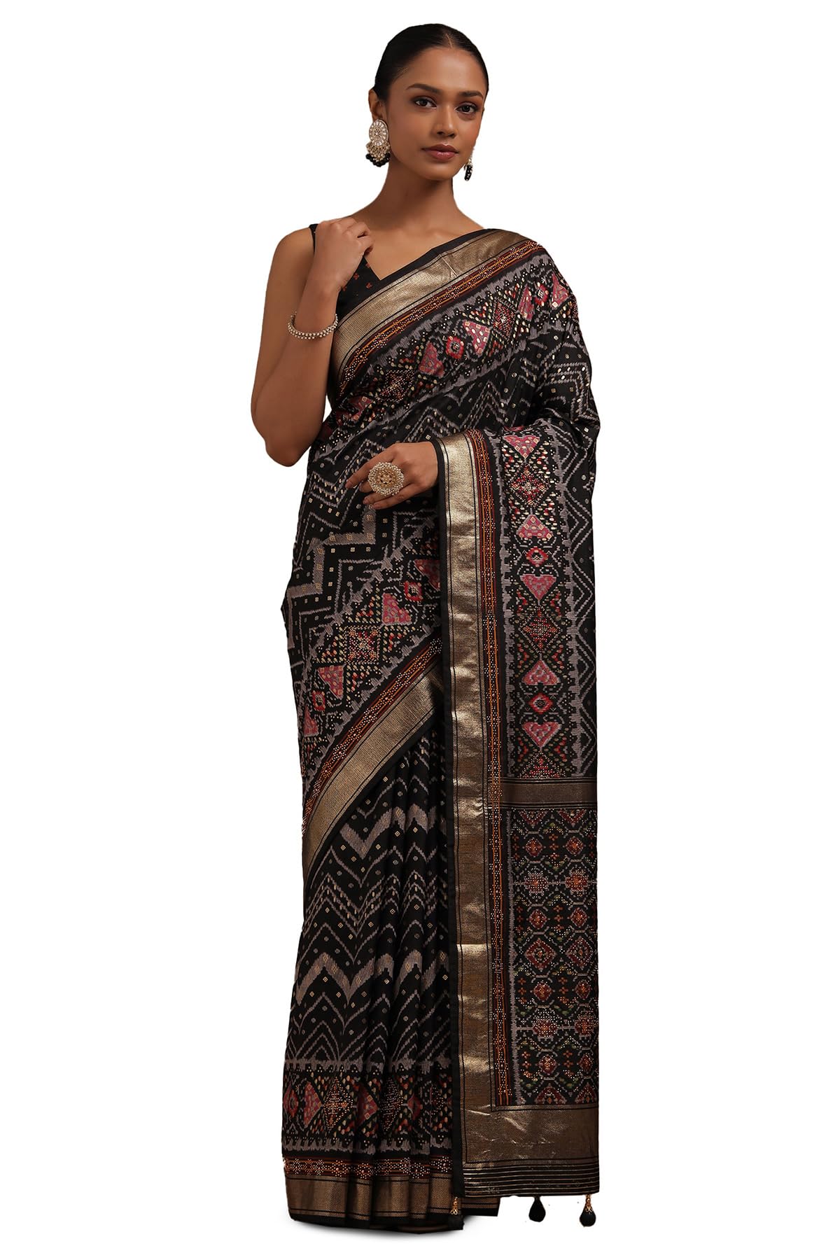 Soch Women Dola Silk Chevron Saree with Work