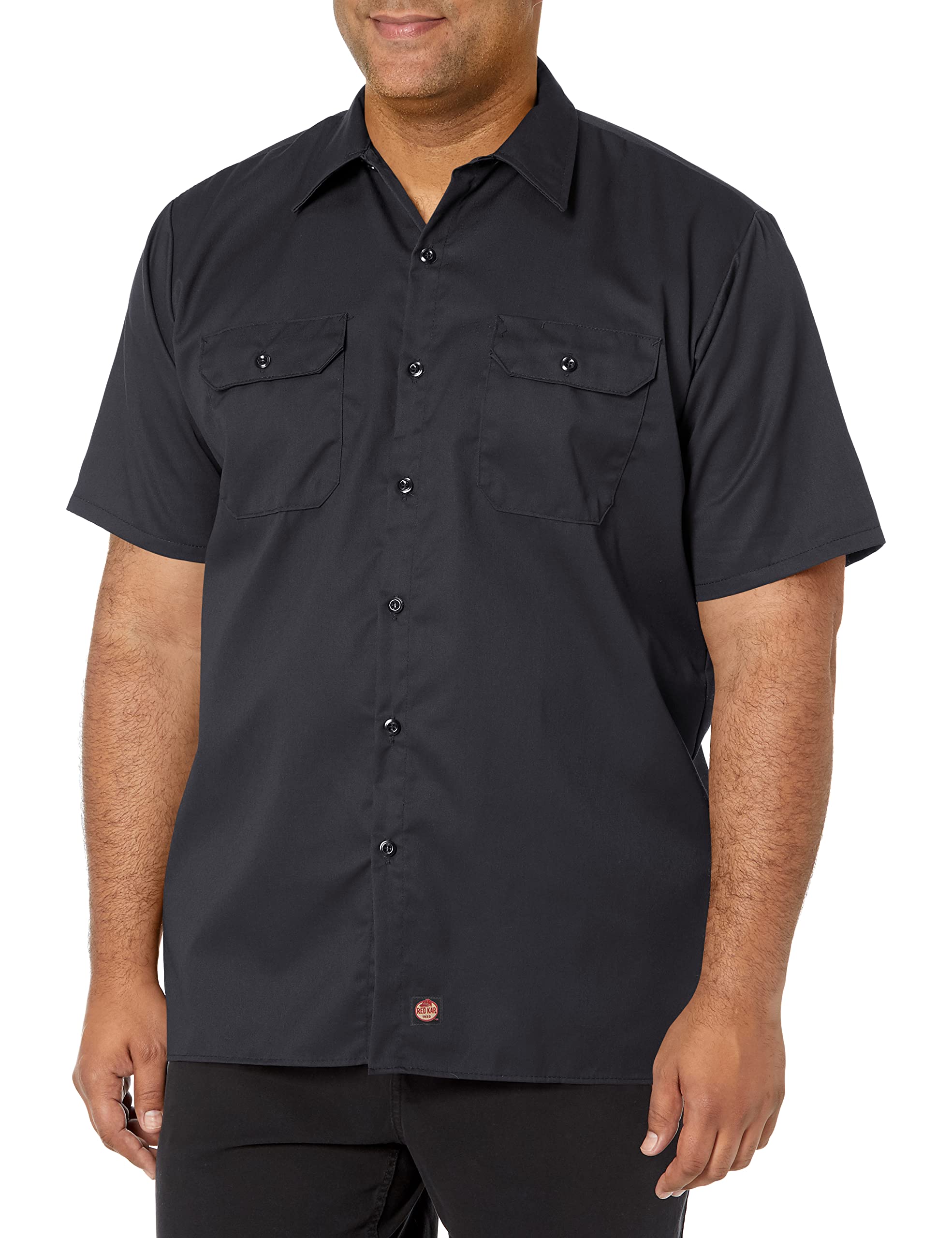 Red Kap Men's Standard Utility Uniform Shirt, Black, Large Tall