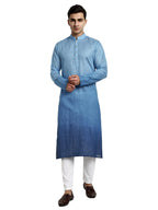 Vardha MenS Cotton Chikankari Embroidered And Sequence Full Sleeve Knee Length Casual Kurta For All Occations Like Wedding, Off