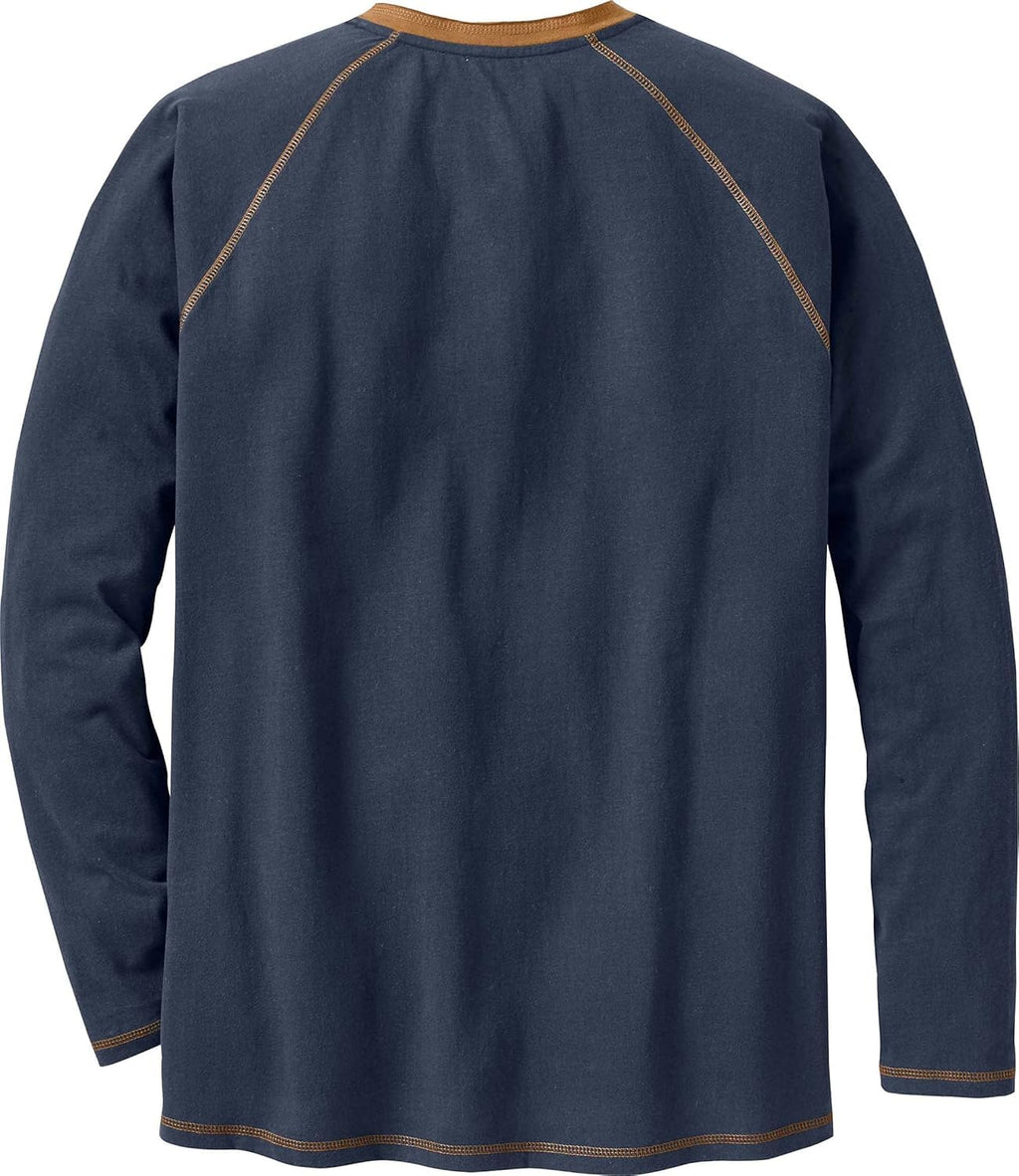 Legendary Whitetails Men's Recluse Henley Long Sleeve Brushed Cotton Shirt, Navy, Medium