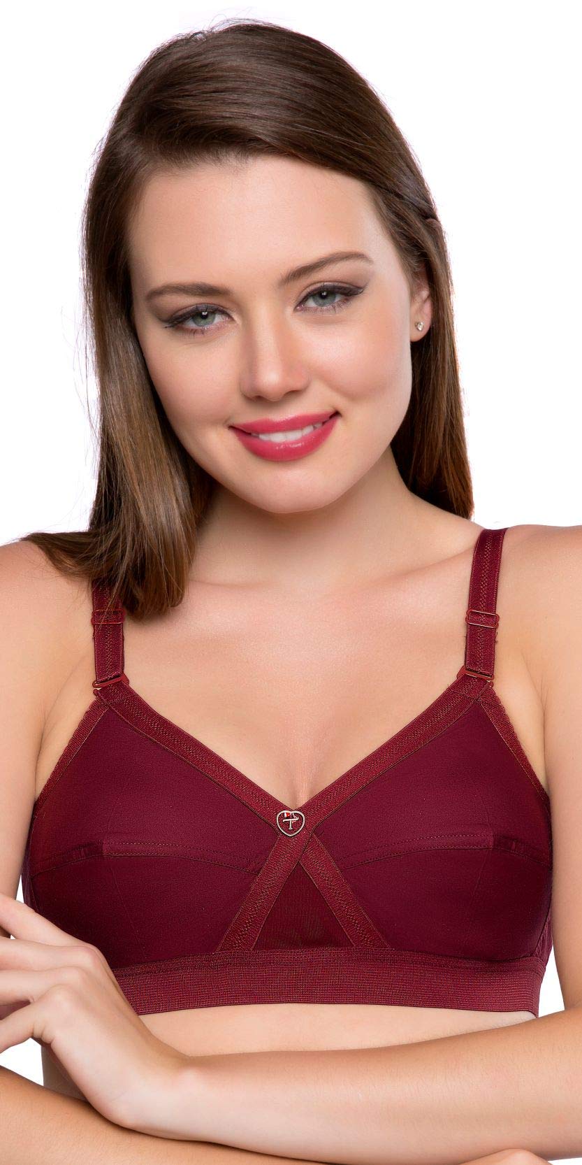 Trylo WomenS Non-Wired Bra (Krutika Plain_Marun_40E)