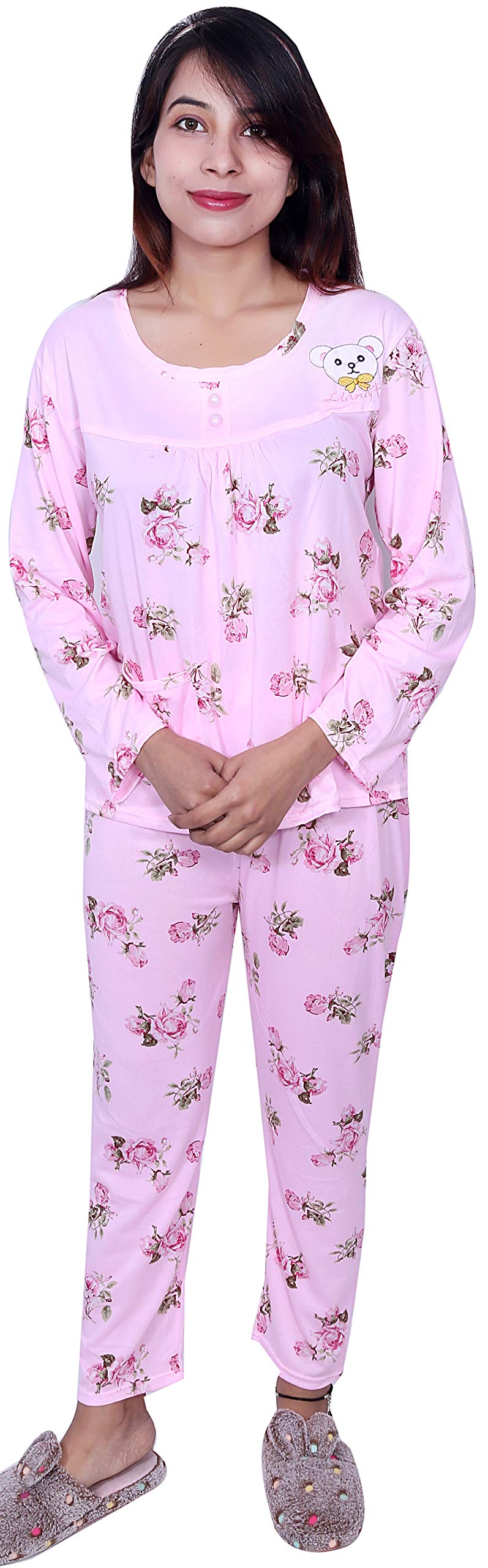 MUKHAKSH (Set = 2 Pieces Girls Little Angel Beautiful Pink Summer Night Suitvery Comfortale 17-18