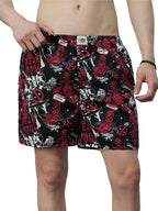 The Souled Store Deadpool: Mercenary Men and Boys Black All Over Printed Regular Fit Cotton Boxer Shorts