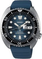 SEIKO SRPF77 Automatic Watch for Men - Prospex Automatic Diver - Manta Ray Patterned Blue Dial with Day/Date, Rotating Bezel, 20