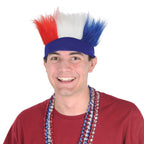 Beistle Patriotic Hairy Headband, Red/White/Blue Hat & Fun Costume Accessory, USA Headdress & Hairy Sweatband for 4th of July &