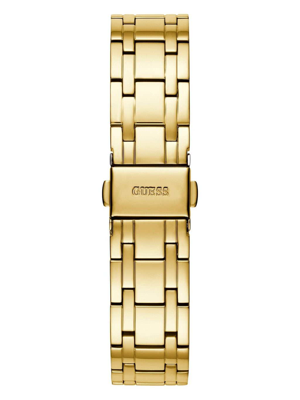 GUESS Black + Gold-Tone Crystal Silicone Watch