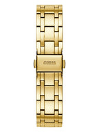 GUESS Black + Gold-Tone Crystal Silicone Watch