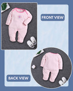 BabyGo Baby Romper 100% Cotton Rompers for New Born Baby|Sleepsuits for Baby Boys & Girls|Onesies|Infant Clothes|PINK| 0-3M| 3-6