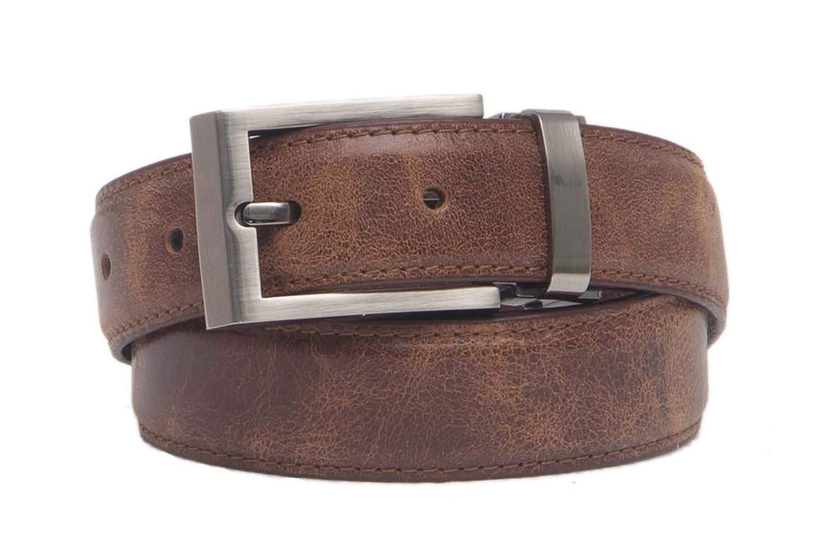 Walletsnbags Crackle Leather Slimline Belt (30Mm) (Tan, 30) 30