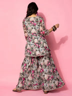 Libas Grey Printed Poly Georgette Co-Ords