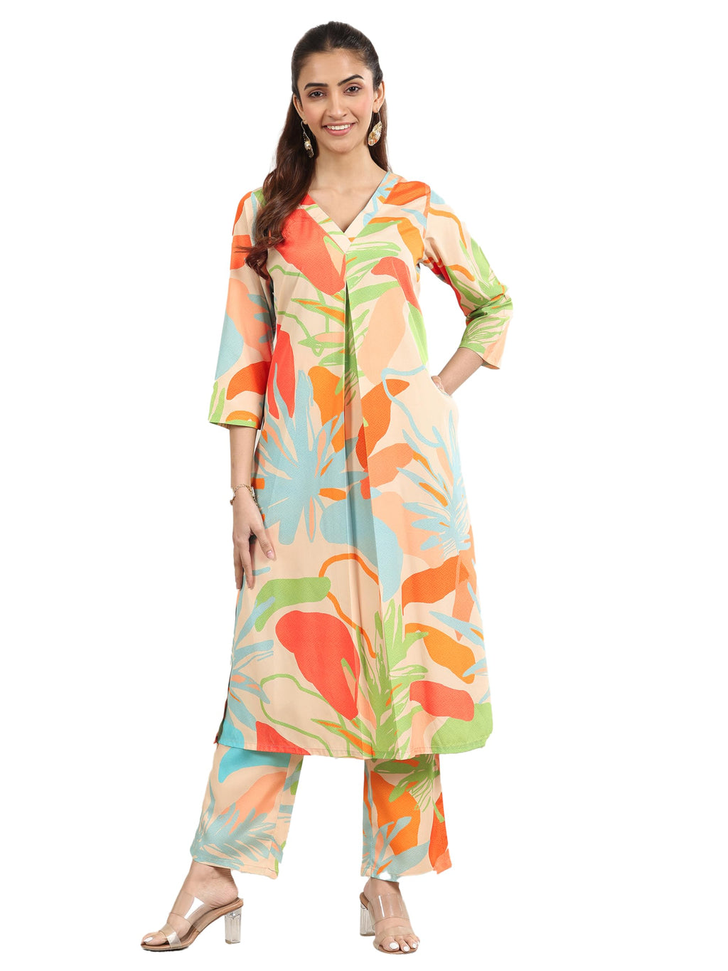 Libas Multi Printed Viscose Co-ords set for Women (400003OHS)
