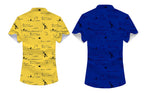 Kadiyu BoyS Lycra Blend Shirt With Half Sleeves Round Collar Neck Botton Down Closure Printed Pattern Relaxed Fit And Standard