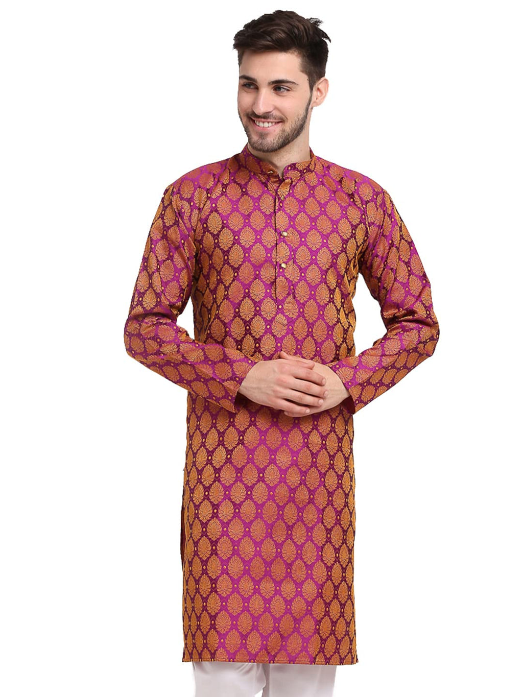 Jompers Mens Jacquard Woven Design Kurta