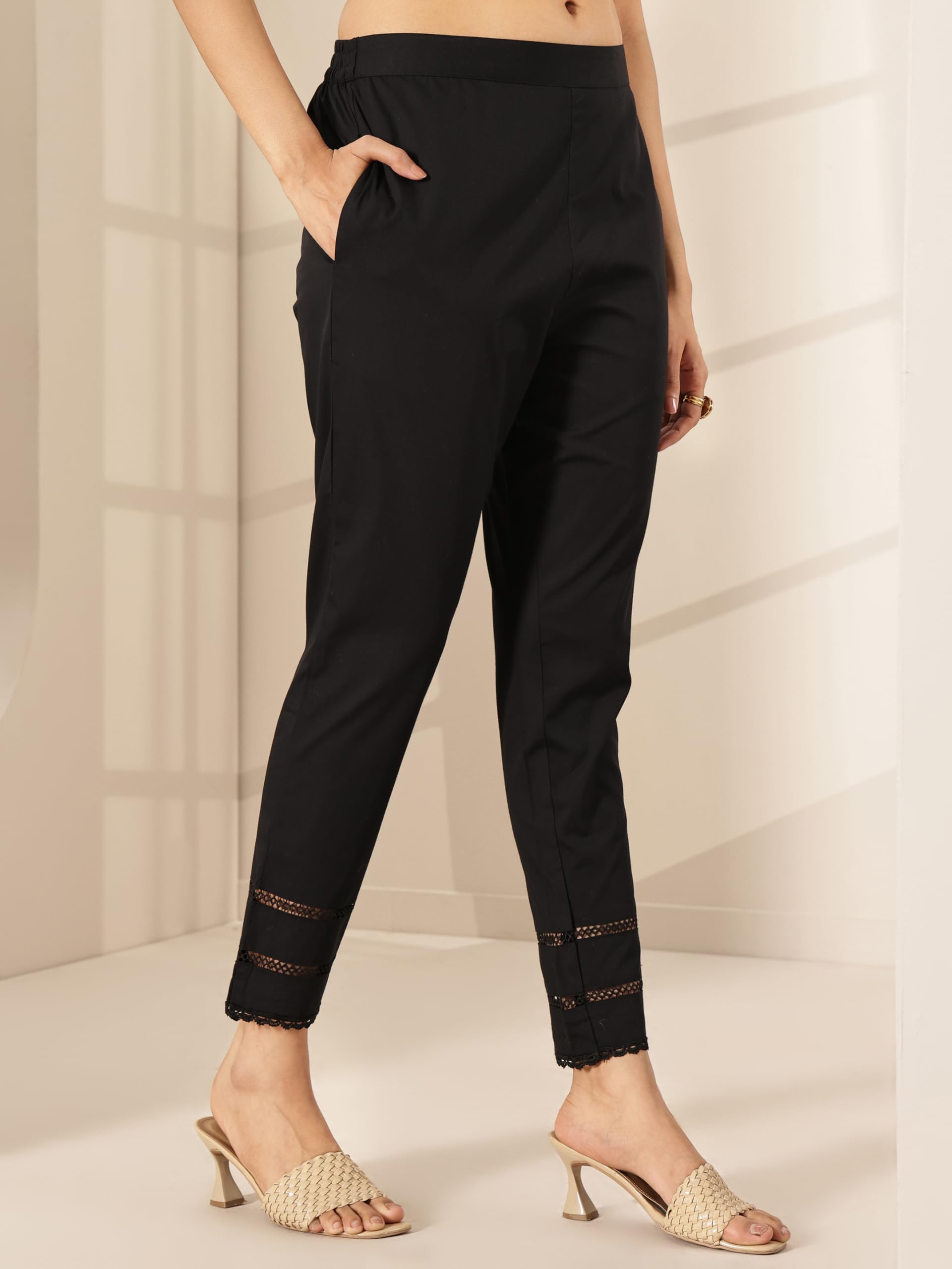 Libas WomenS Regular Trousers (Pl1666_Black