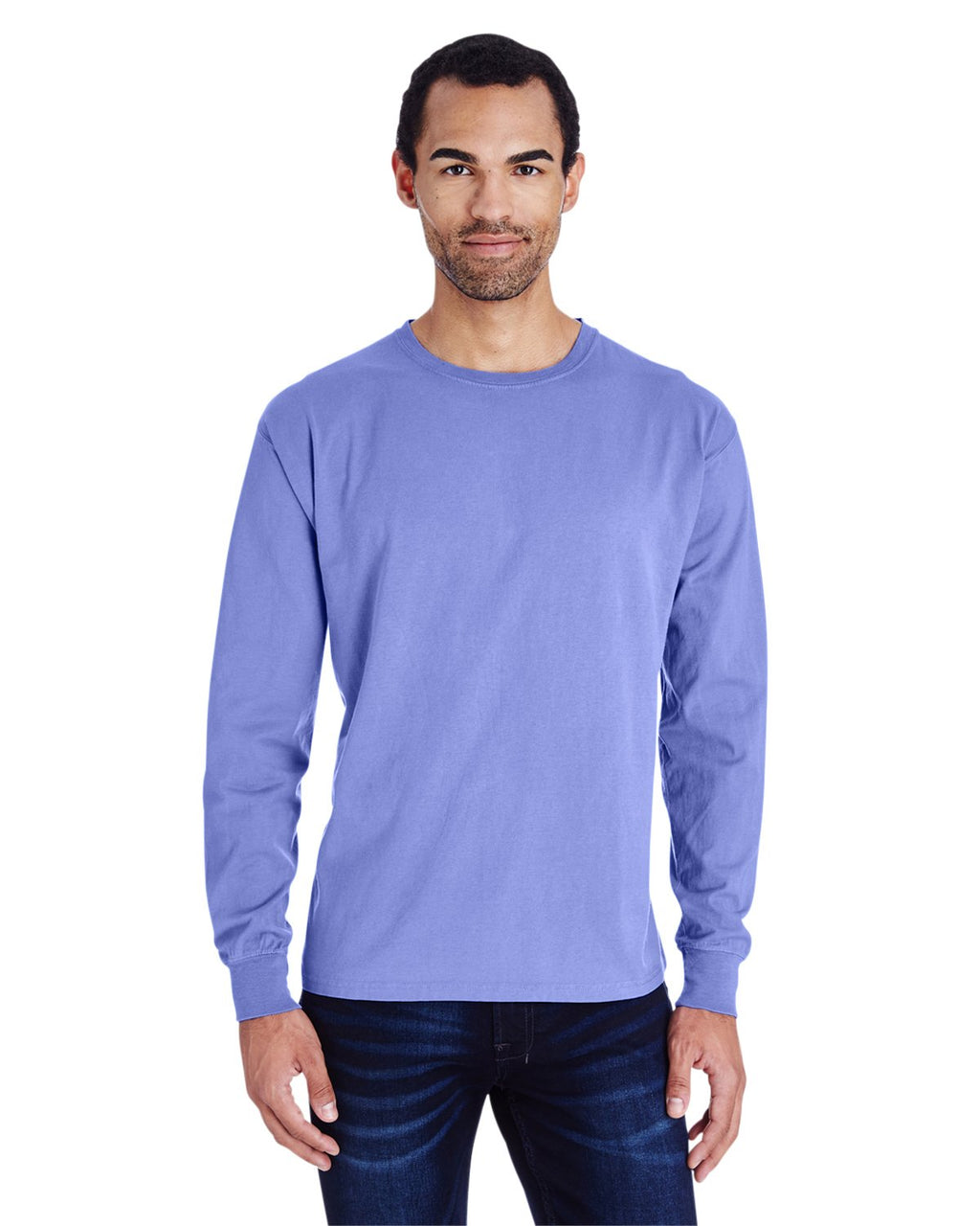 Unisex garment-Dyed Long-Sleeve T-Shirt - BLAcK - S(D0102H7K6TT)