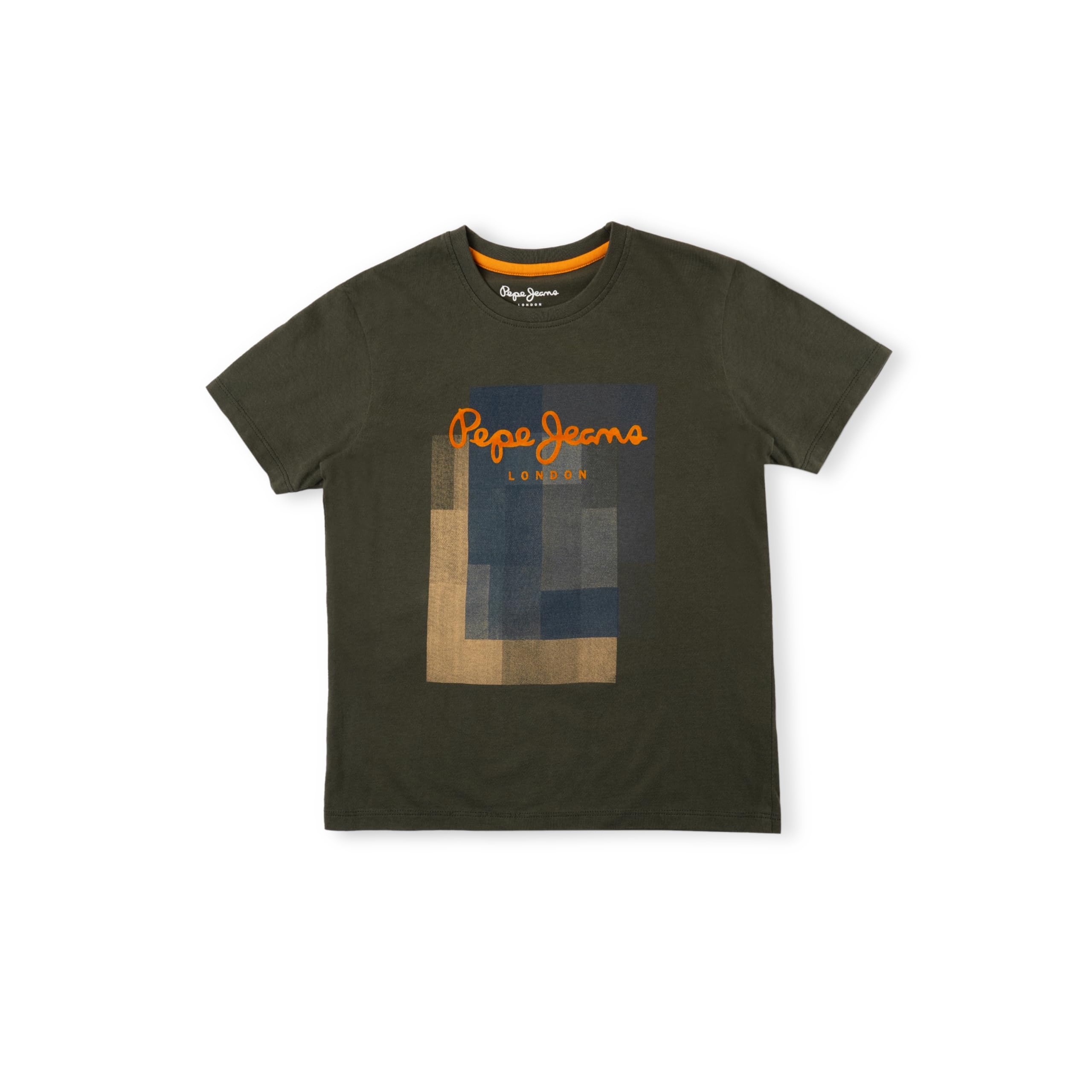 Pepe Jeans Boy Cotton Regular Fit T-Shirt (Pb503805_Olive Green,6-7 Years)