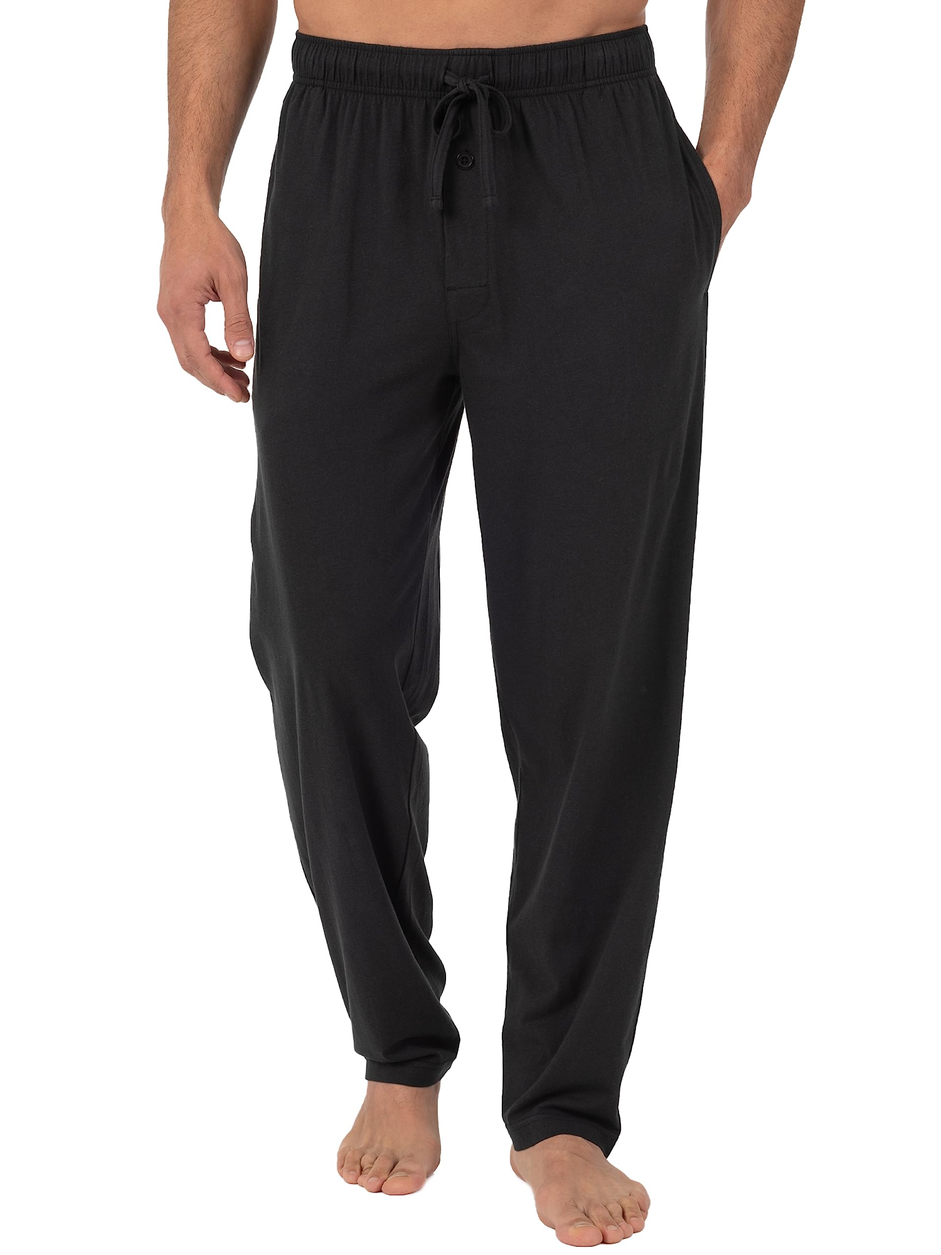 Fruit of the Loom Men's Extended Sizes Jersey Knit Sleep Pant, Black/Black (2-pack), 6X Plus